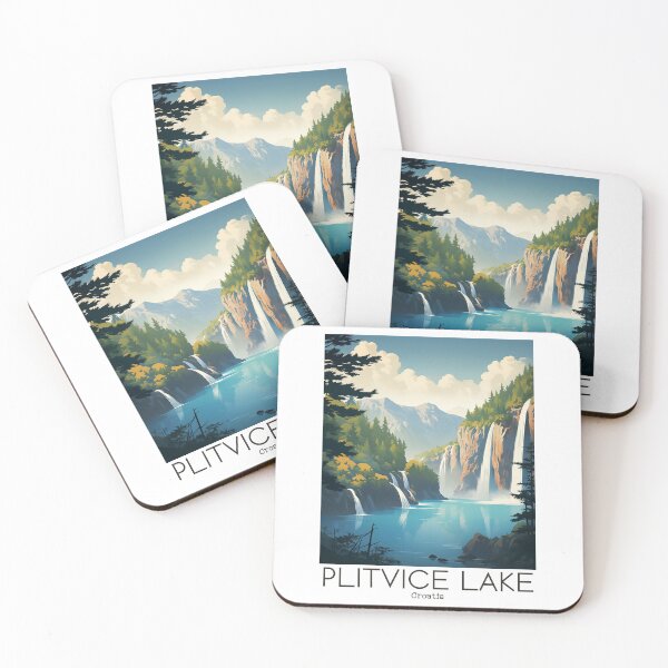 Item preview, A Vintage Travel Illustration of Plitvice Lake - Croatia designed and sold by GoodOldVintage.