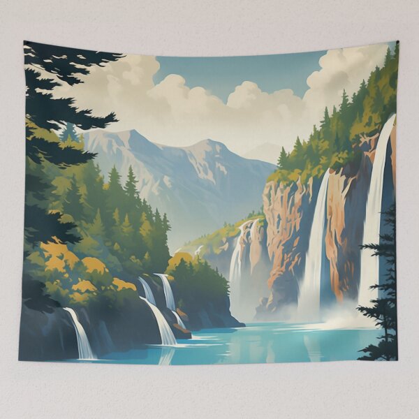 Item preview, A Vintage Travel Illustration of Plitvice Lake - Croatia designed and sold by GoodOldVintage.