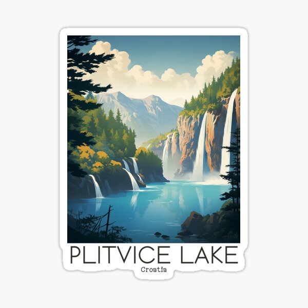 Item preview, A Vintage Travel Illustration of Plitvice Lake - Croatia designed and sold by GoodOldVintage.