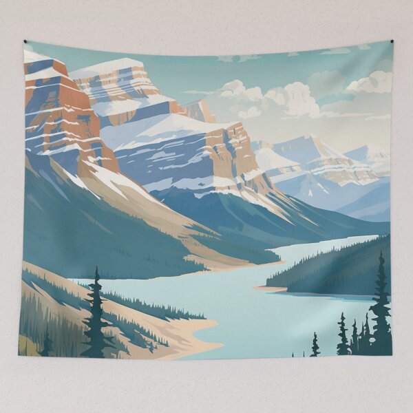 Item preview, A Vintage Travel Illustration of Peyto Lake - Canada designed and sold by GoodOldVintage.