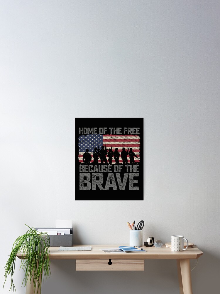 Home Of The Free Because Of The Brave Military American Flag Tank Top