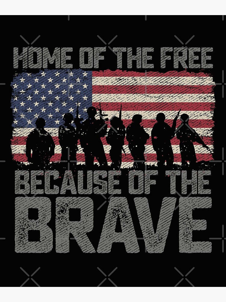 Home Of The Free Because Of The Brave Military American Flag Tank Top