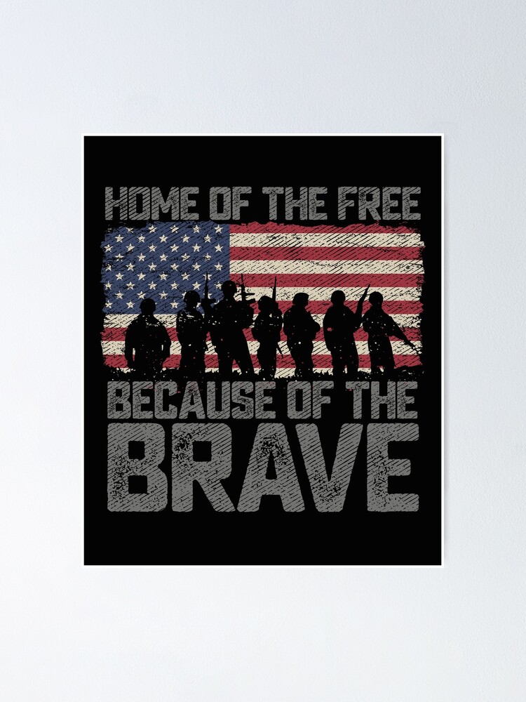 Home Of The Free Because Of The Brave Military American Flag Tank Top