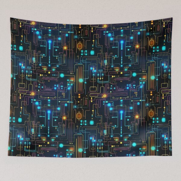 Item preview, xSeamless Pattern Beyond Interfaces: Futuristic Digital Art Unleashed designed and sold by AlienSkinEyes.
