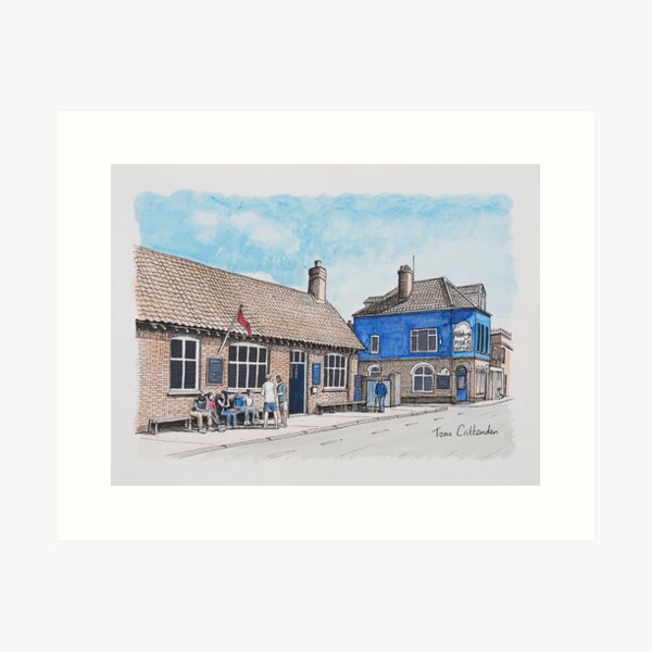 Item preview, The White Hart and Aldeburgh Chip Shop Painting designed and sold by Tom Crittenden.