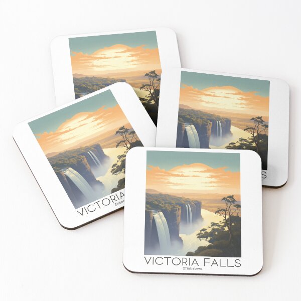 Item preview, Una ilustración de viaje vintage de las cataratas Victoria - Zimbabue designed and sold by GoodOldVintage.