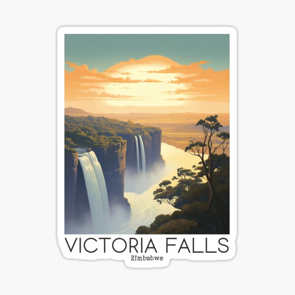 Item preview, A Vintage Travel Illustration of Victoria Falls - Zimbabwe designed and sold by GoodOldVintage.