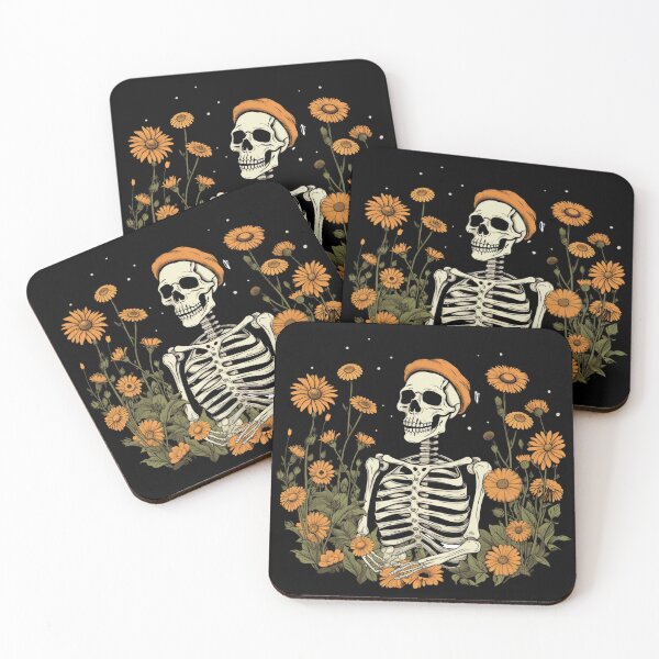 Item preview, Handsome Skeleton Scull in a Cap Skeleton in Flowers designed and sold by AnnaMDesign.