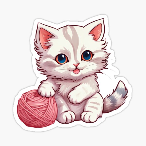 Clothing Label - Cat with Yarn