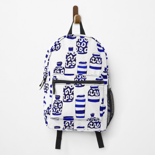 Item preview, Retro blue and white jars designed and sold by SophieClimaArt.