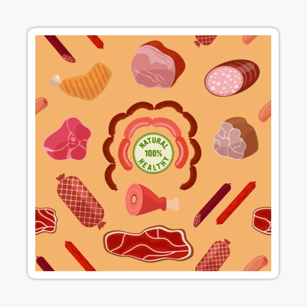 “Meat Background. Seamless Pattern with Meat. Butchery Background