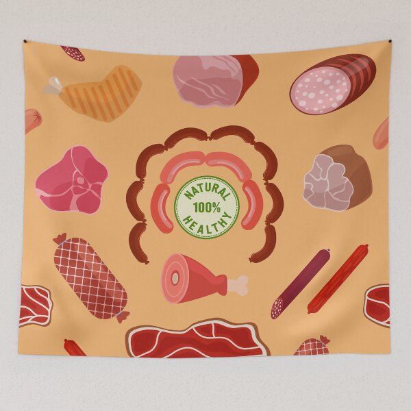 Item preview, Meat Background. Seamless Pattern with Meat. Butchery Background.  designed and sold by ivector.