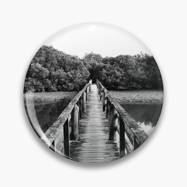 Item preview, Timber Boardwalk Bridge (Black and White) designed and sold by McGingPhotos.