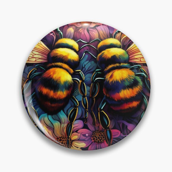 Item preview, Psychedelic Bees: Harmonious Hive Symphony designed and sold by PsyCloth.