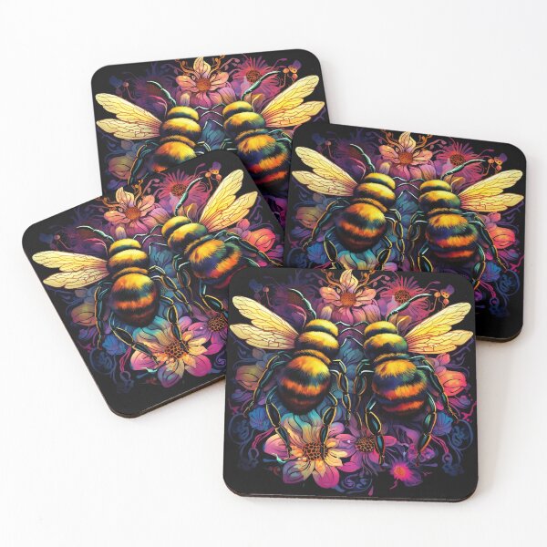 Item preview, Psychedelic Bees: Harmonious Hive Symphony designed and sold by PsyCloth.