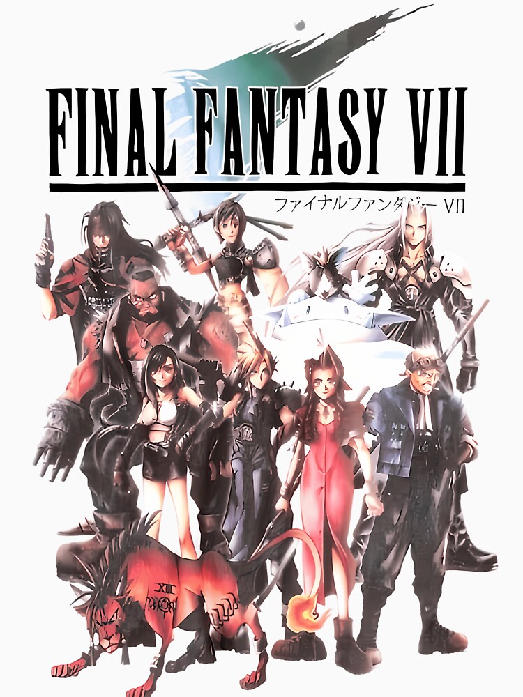 Thumbnail 7 of 7, Essential T-Shirt, Final Fantasy VII Group designed and sold by HillComPetition.