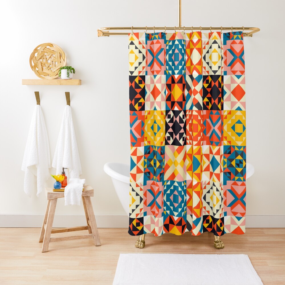 maroccan tile mosaic pattern no2 Shower Curtain