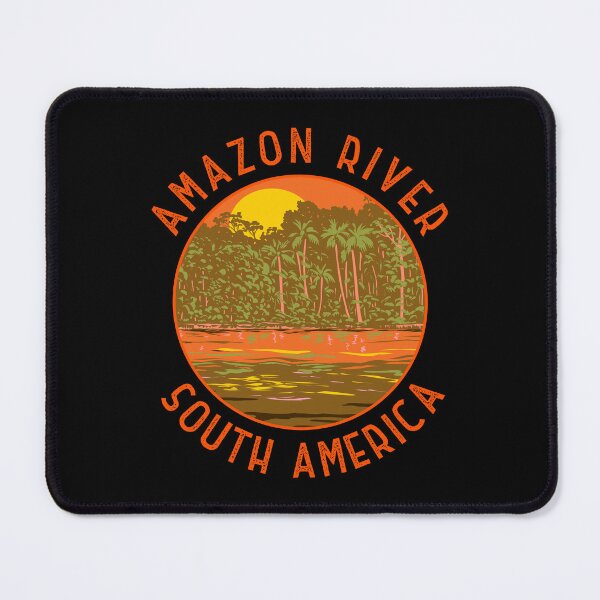 Item preview, Amazon River Sunset South America Retro Distressed Circle designed and sold by KrisSidDesigns.