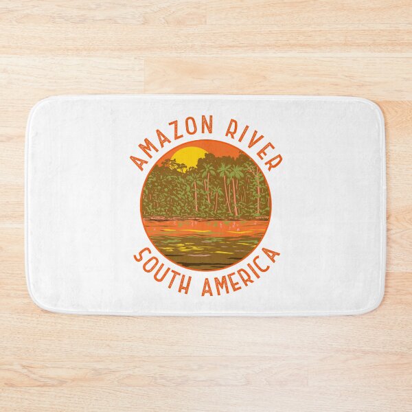 Item preview, Amazon River Sunset South America Retro Distressed Circle designed and sold by KrisSidDesigns.