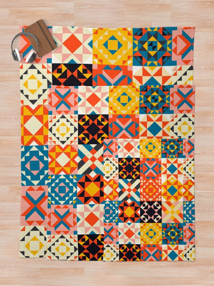 Alternate view of maroccan tile mosaic pattern no2 Throw Blanket