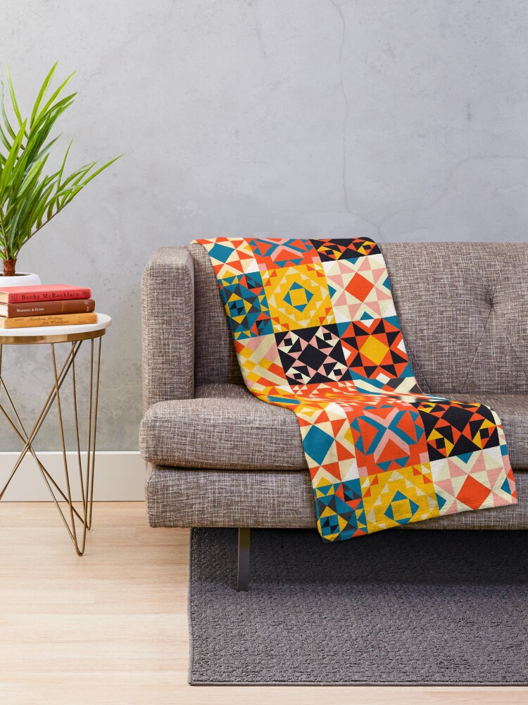 Alternate view of maroccan tile mosaic pattern no2 Throw Blanket