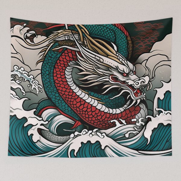 Item preview, Exquisite Blue Water Dragon A Vintage Japanese Treasure designed and sold by Tamas Das.
