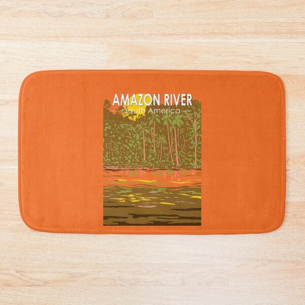 Item preview, Amazon River Sunset South America Travel Art Vintage designed and sold by KrisSidDesigns.