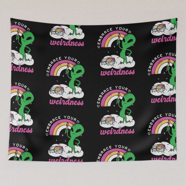 Item preview, Pride Hippie Martian Alien Rainbow Embrace Your Weirdness designed and sold by Nicole Creates.