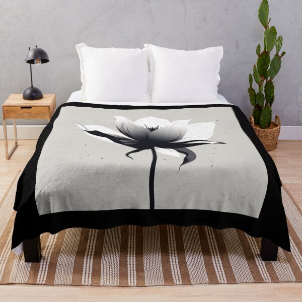 Item preview, Monochrome Blossom Minimalist Design Single Flower Bold Lines designed and sold by DigiNook.