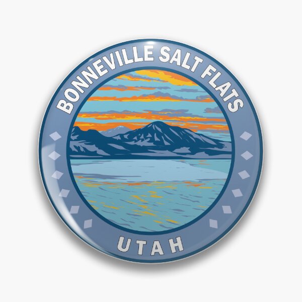 Item preview, Bonneville Salt Flats Utah Illustration Travel Art designed and sold by KrisSidDesigns.