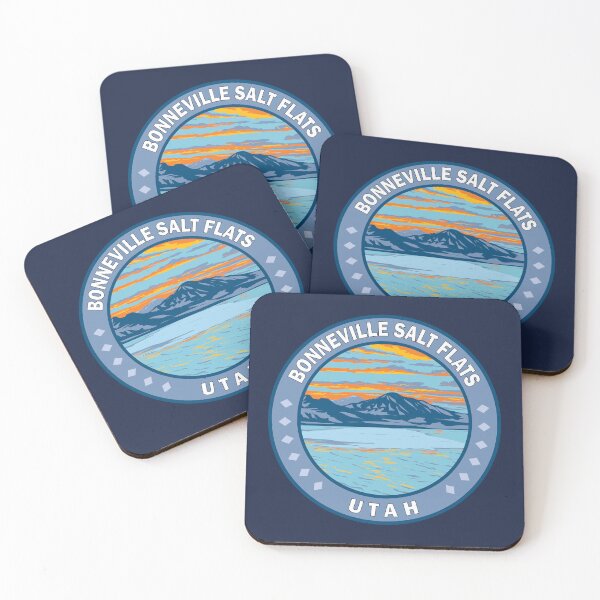 Item preview, Bonneville Salt Flats Utah Illustration Travel Art designed and sold by KrisSidDesigns.
