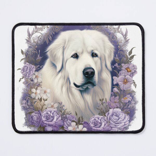 Item preview, Great Pyrenees in a Wreath of Purple Flowers designed and sold by Appyrances.