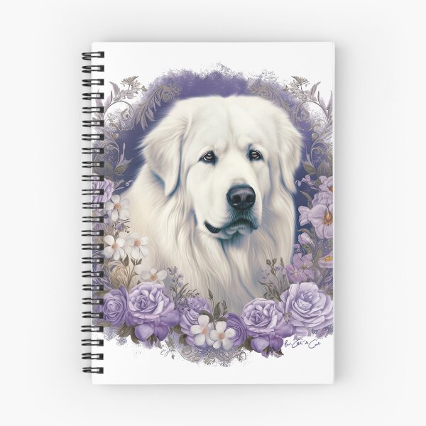 Item preview, Great Pyrenees in a Wreath of Purple Flowers designed and sold by Appyrances.