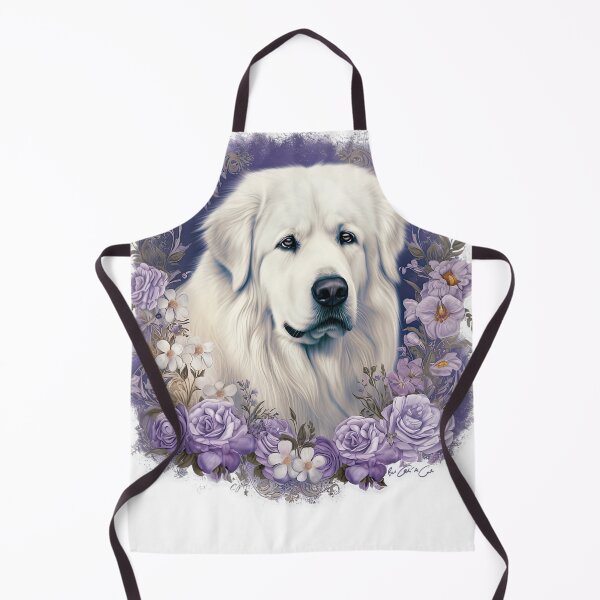 Item preview, Great Pyrenees in a Wreath of Purple Flowers designed and sold by Appyrances.