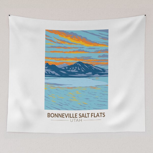 Item preview, Bonneville Salt Flats Utah Travel Art Vintage designed and sold by KrisSidDesigns.
