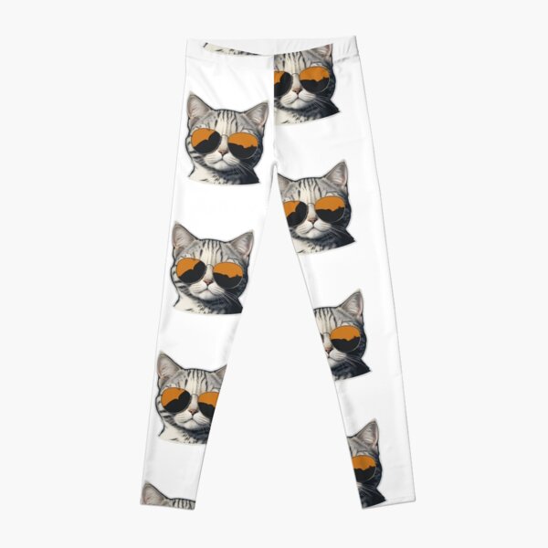 Disover Cat with sunglasses summer vibe | Leggings