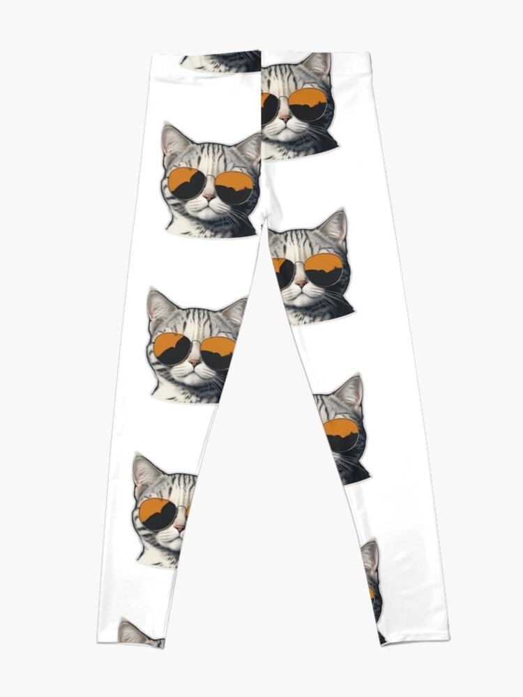 Disover Cat with sunglasses summer vibe | Leggings
