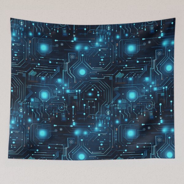 Item preview, xSeamless Pattern Beyond Interfaces: Futuristic Digital Art Unleashed designed and sold by AlienSkinEyes.