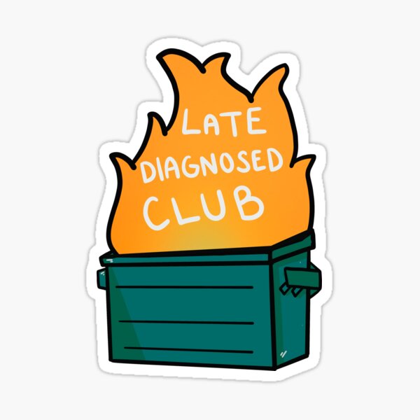 Item preview, late diagnosed club designed and sold by wizardsofautism.