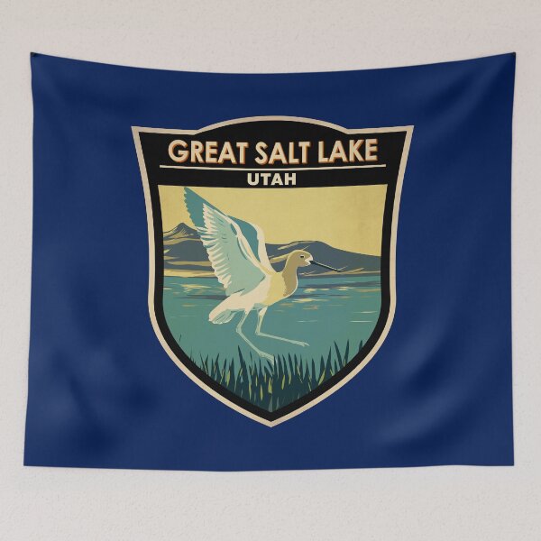 Item preview, Great Salt Lake American Avocet Travel Art Badge designed and sold by KrisSidDesigns.