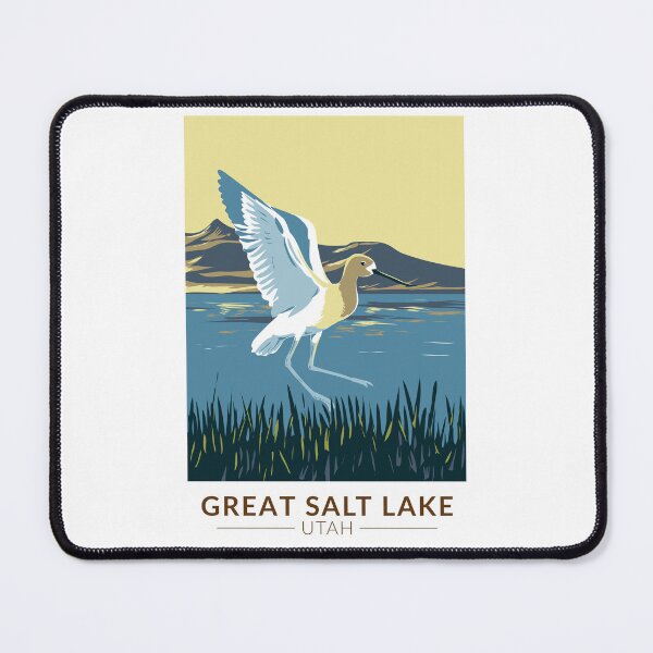 Item preview, Great Salt Lake American Avocet Travel Art Vintage designed and sold by KrisSidDesigns.