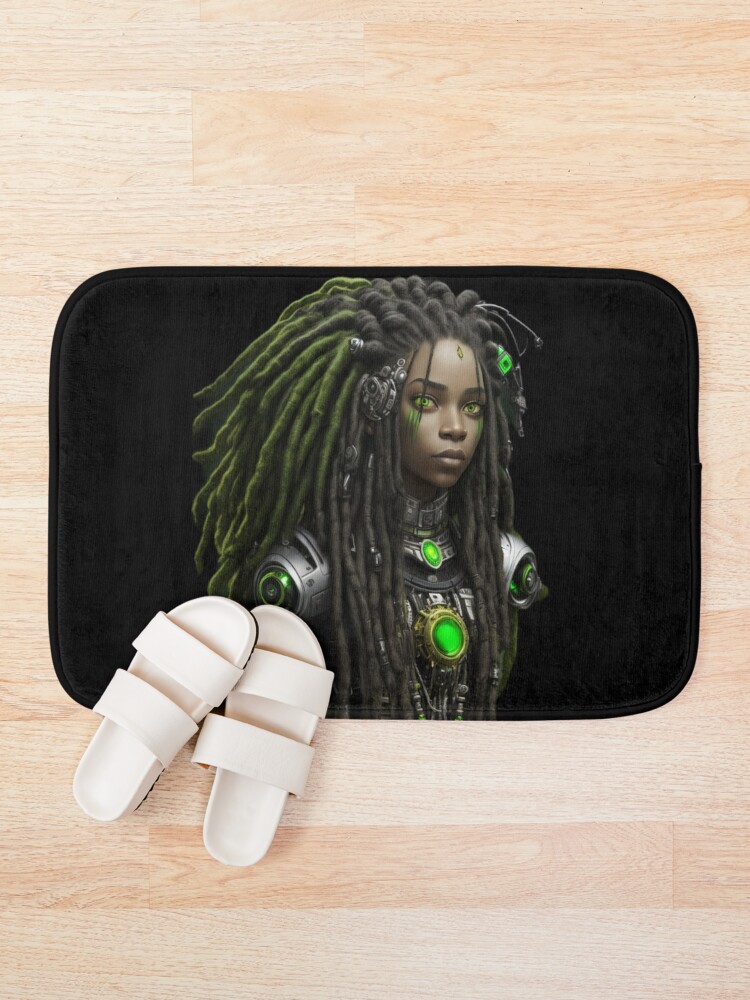 Thumbnail 1 of 6, Bath Mat, Dreadlock future tech Female 3 designed and sold by Rothnaric.