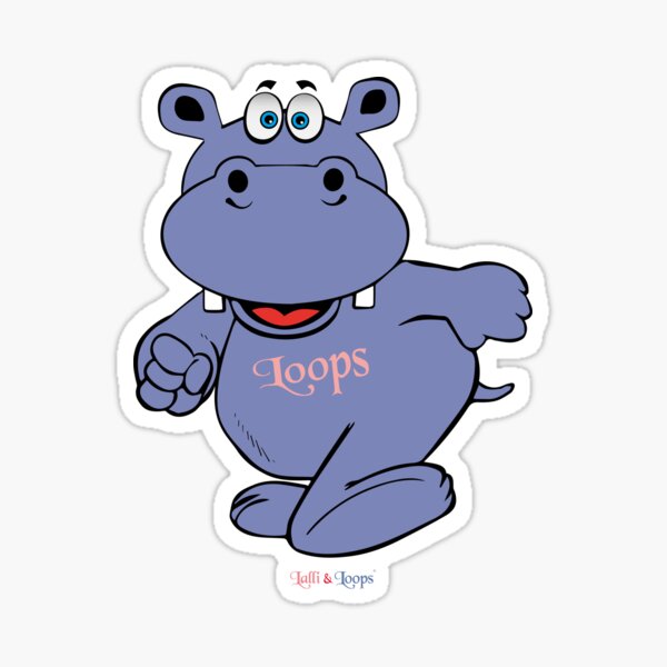 Hippo Nilpferd Loops los gehts Sticker