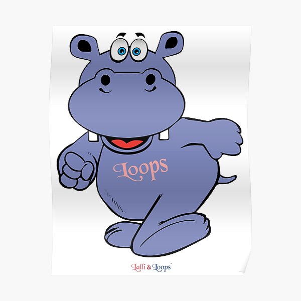 Hippo Nilpferd Loops los gehts Poster