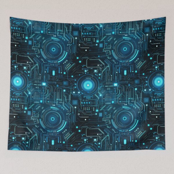 Item preview, xSeamless Pattern Beyond Interfaces: Futuristic Digital Art Unleashed designed and sold by AlienSkinEyes.
