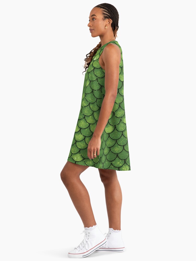 Mermaid Scales Mossy Green" A-Line Dress for Sale by karin | Redbubble