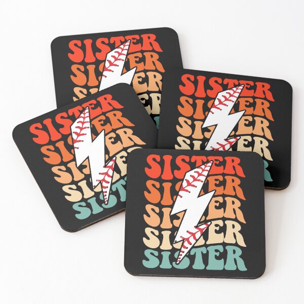 Item preview, Baseball Sister Retro Groovy Lightning Bolt Mother's Day designed and sold by Christina-grich.