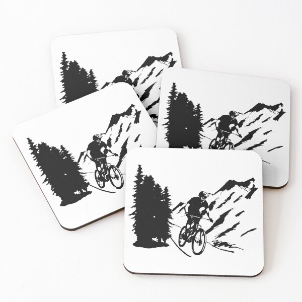 Aperçu de l'œuvre vélo de montagne, vététiste, cyclisme, roue, forêt de montagnes créée et vendue par claudiasartwork.
