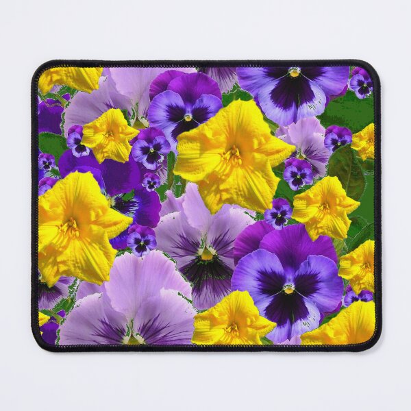 Item preview, PURPLE PANSIES YELLOW DAY LILY FLOWER PATTERNS designed and sold by sharlesart.