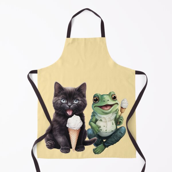 Item preview, CAT AND FROG FRIENDS EATING ICECREAMS CUTE GIFTS designed and sold by Filmharmony.